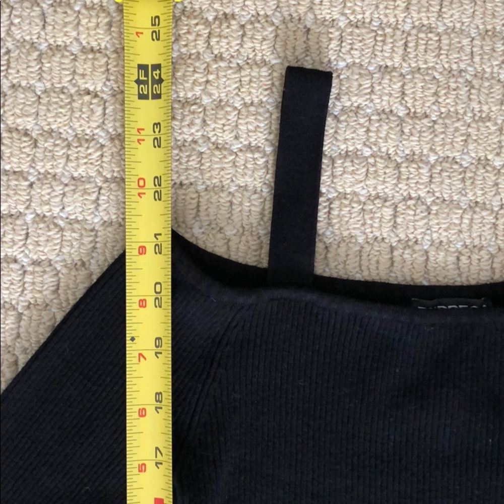 Express Form-Fitting Ribbed Top (Black) - Picture 3 of 4